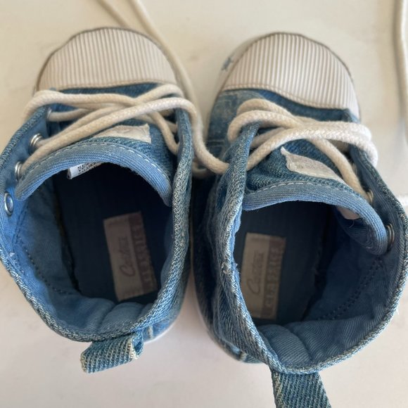 Carter’s Classics Vintage Sneaker Denim High Top Lace Up Baby Shoes Size 4 - Picture 11 of 14